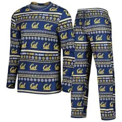 Concepts Sport Men's Navy Cal Bears Swivel Long Sleeve T-Shirt & Pants Sleep Set