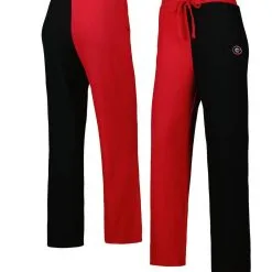 Women's ZooZatz Red/Black Georgia Bulldogs Colorblock Cozy Tri-Blend Lounge Pants