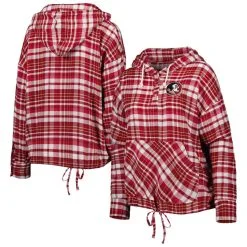 Concepts Sport Women's Garnet Florida State Seminoles Mainstay Plaid Pullover Hoodie