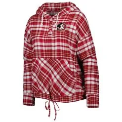 Concepts Sport Women's Garnet Florida State Seminoles Mainstay Plaid Pullover Hoodie -Arizona State Sun Devils Shop DSCO1153015611 2862 ALT2
