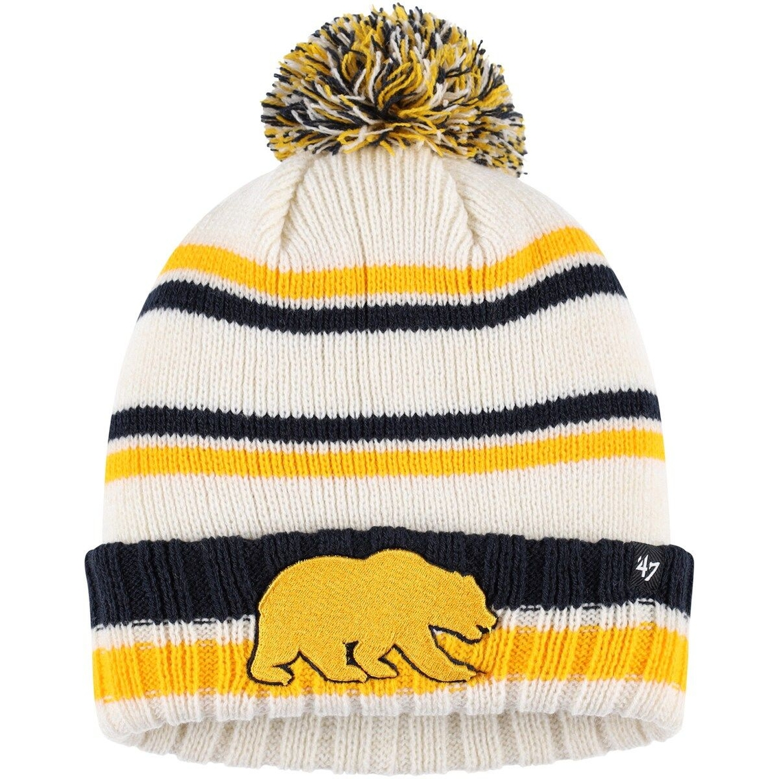 Youth '47 Cream Cal Bears Driftway Cuffed Knit Hat With Pom 2 Youth '47 Cream Cal Bears Driftway Cuffed Knit Hat With Pom - Image 2