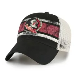 Men's '47 Black/White Florida State Seminoles Interlude MVP Trucker Snapback Hat