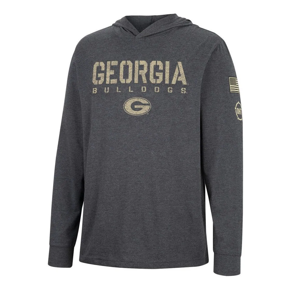 Colosseum Men's Charcoal Georgia Bulldogs Team OHT Military Appreciation Hoodie Long Sleeve T-Shirt 3 Colosseum Men's Charcoal Georgia Bulldogs Team OHT Military Appreciation Hoodie Long Sleeve T-Shirt - Image 3