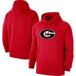 Nike Men's Red Georgia Bulldogs Primary Logo Club Pullover Hoodie