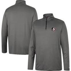 Colosseum Men's Charcoal Florida State Seminoles Logo Quarter-Zip Windshirt