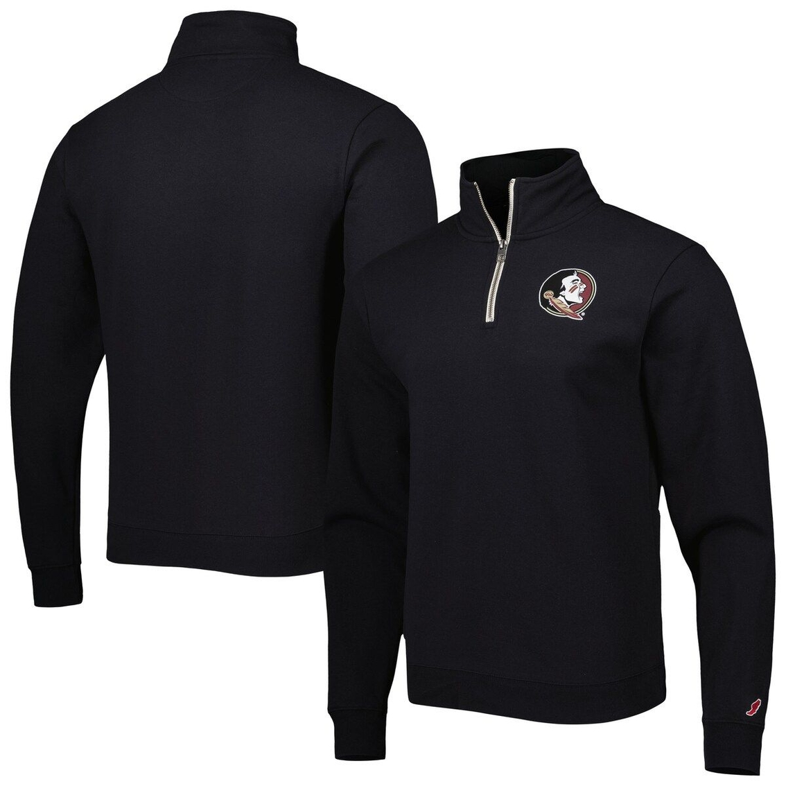 League Collegiate Wear Men's Black Florida State Seminoles Stack Essential Fleece Quarter-Zip Sweatshirt 2 League Collegiate Wear Men's Black Florida State Seminoles Stack Essential Fleece Quarter-Zip Sweatshirt - Image 2