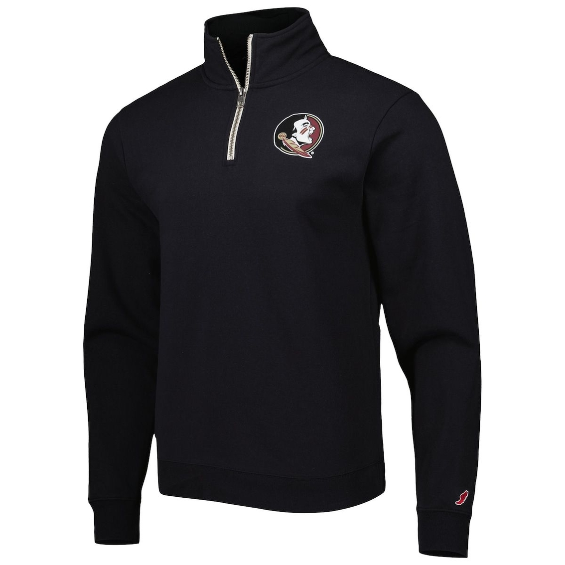 League Collegiate Wear Men's Black Florida State Seminoles Stack Essential Fleece Quarter-Zip Sweatshirt 3 League Collegiate Wear Men's Black Florida State Seminoles Stack Essential Fleece Quarter-Zip Sweatshirt - Image 3