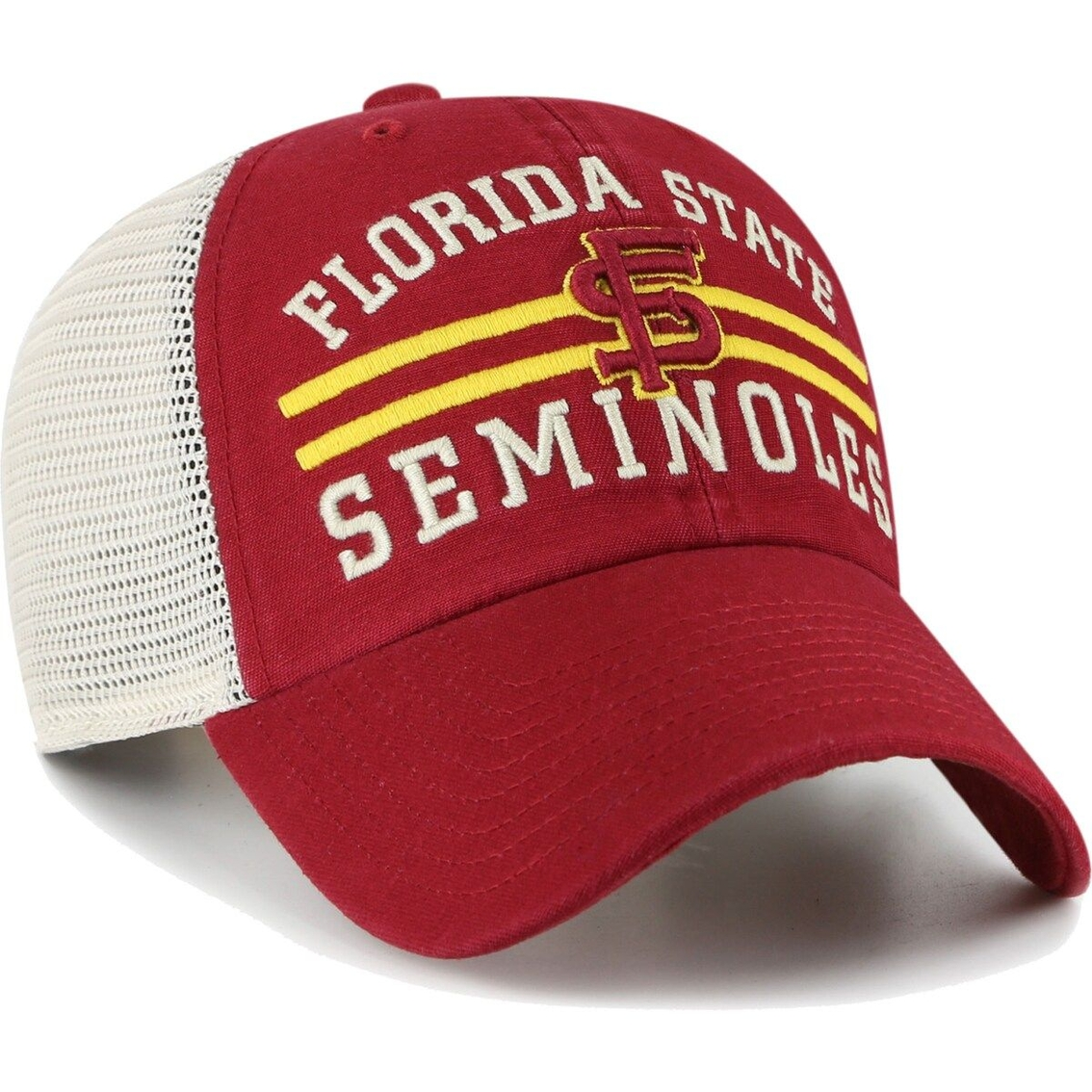 '47 Men's Garnet/Natural Florida State Seminoles High Point Clean Up Trucker Snapback Hat 3 '47 Men's Garnet/Natural Florida State Seminoles High Point Clean Up Trucker Snapback Hat - Image 3