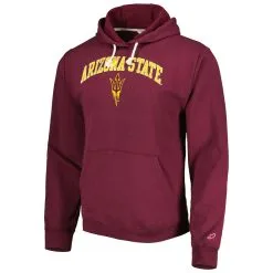 League Collegiate Wear Men's Maroon Arizona State Sun Devils Arch Essential Pullover Hoodie -Arizona State Sun Devils Shop DSCO1153341565 2882 ALT2
