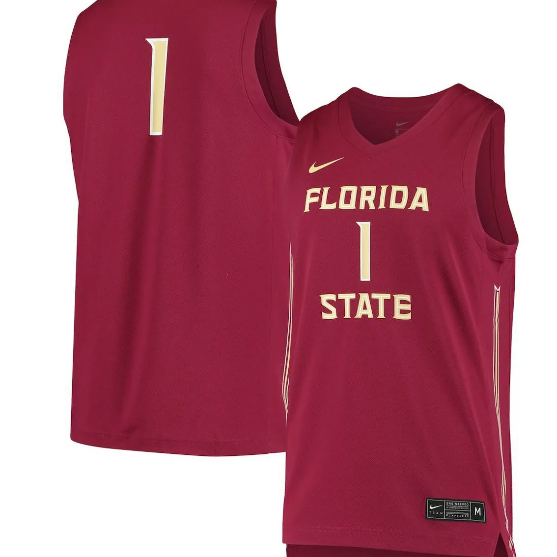 Nike Unisex #1 Garnet Florida State Seminoles Replica Basketball Jersey 2 Nike Unisex #1 Garnet Florida State Seminoles Replica Basketball Jersey - Image 2