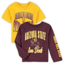 Outerstuff Preschool Maroon/Gold Arizona State Sun Devils Game Day T-Shirt Combo Pack