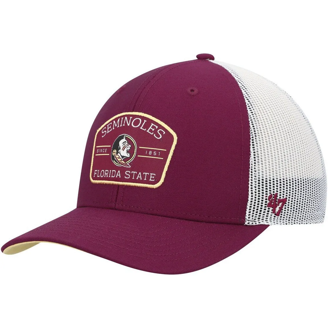 '47 Men's Garnet Florida State Seminoles Prime Trucker Snapback Hat 2 '47 Men's Garnet Florida State Seminoles Prime Trucker Snapback Hat - Image 2