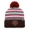 Top Of The World Men's Brown Brown Bears Dash Cuffed Knit Hat With Pom