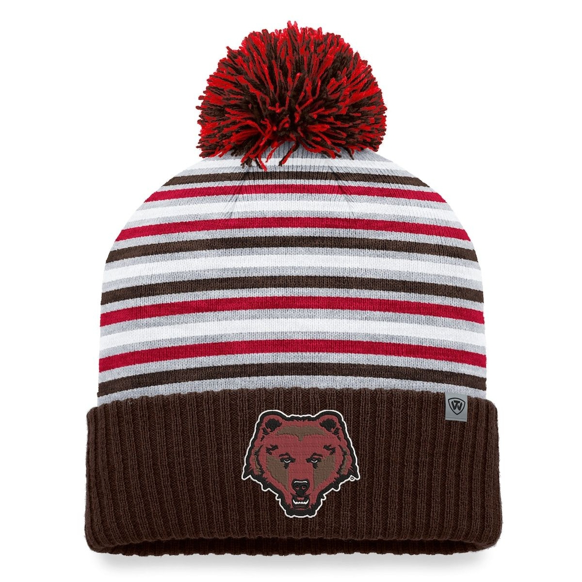 Top Of The World Men's Brown Brown Bears Dash Cuffed Knit Hat With Pom 1 Top Of The World Men's Brown Brown Bears Dash Cuffed Knit Hat With Pom