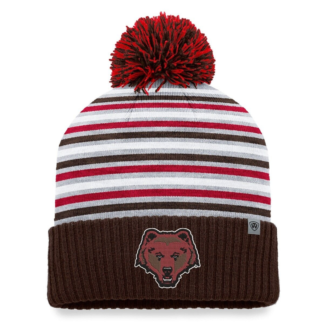 Top Of The World Men's Brown Brown Bears Dash Cuffed Knit Hat With Pom 2 Top Of The World Men's Brown Brown Bears Dash Cuffed Knit Hat With Pom - Image 2