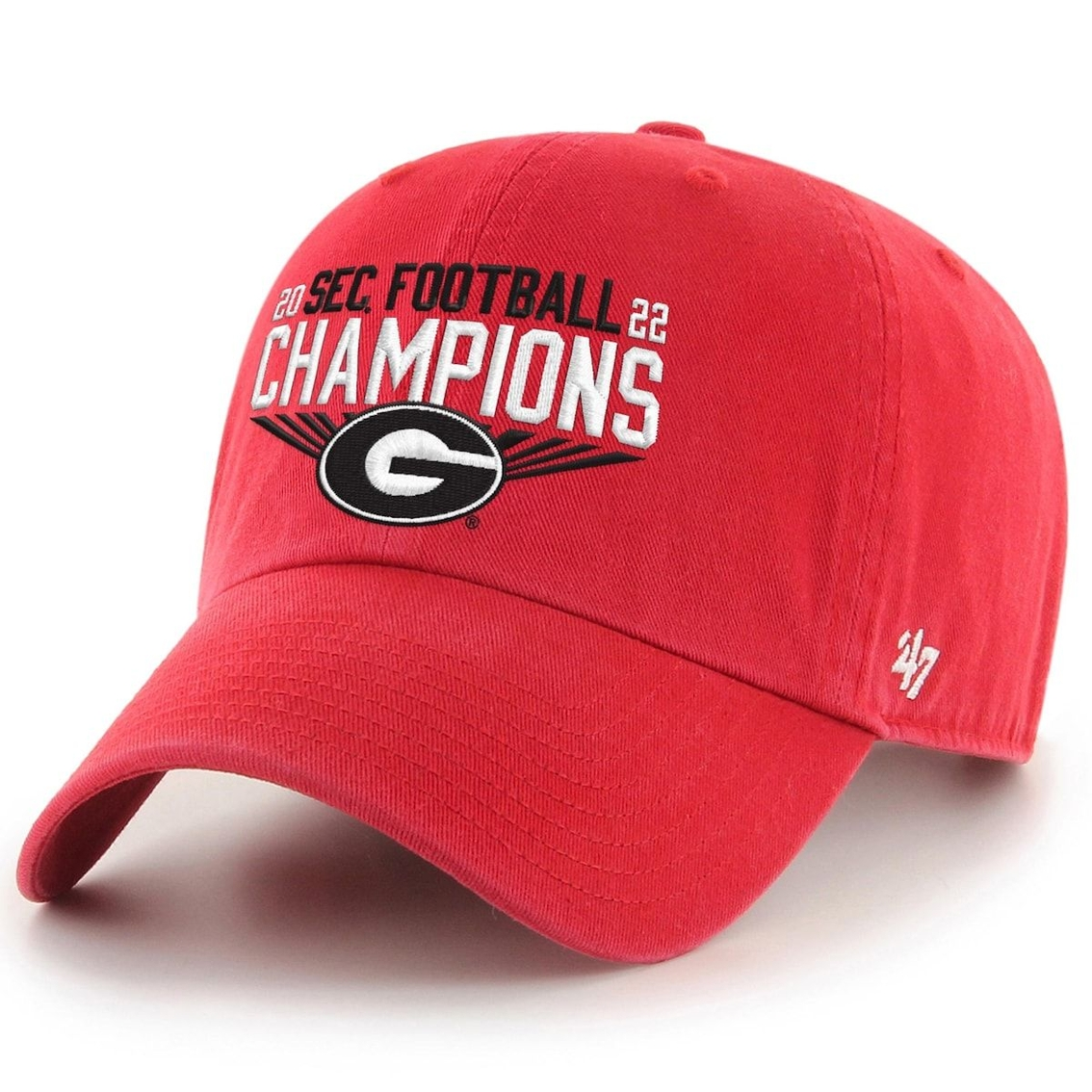 '47 Men's Red Georgia Bulldogs 2022 SEC Conference S Clean Up Adjustable Hat 1 '47 Men's Red Georgia Bulldogs 2022 SEC Conference S Clean Up Adjustable Hat