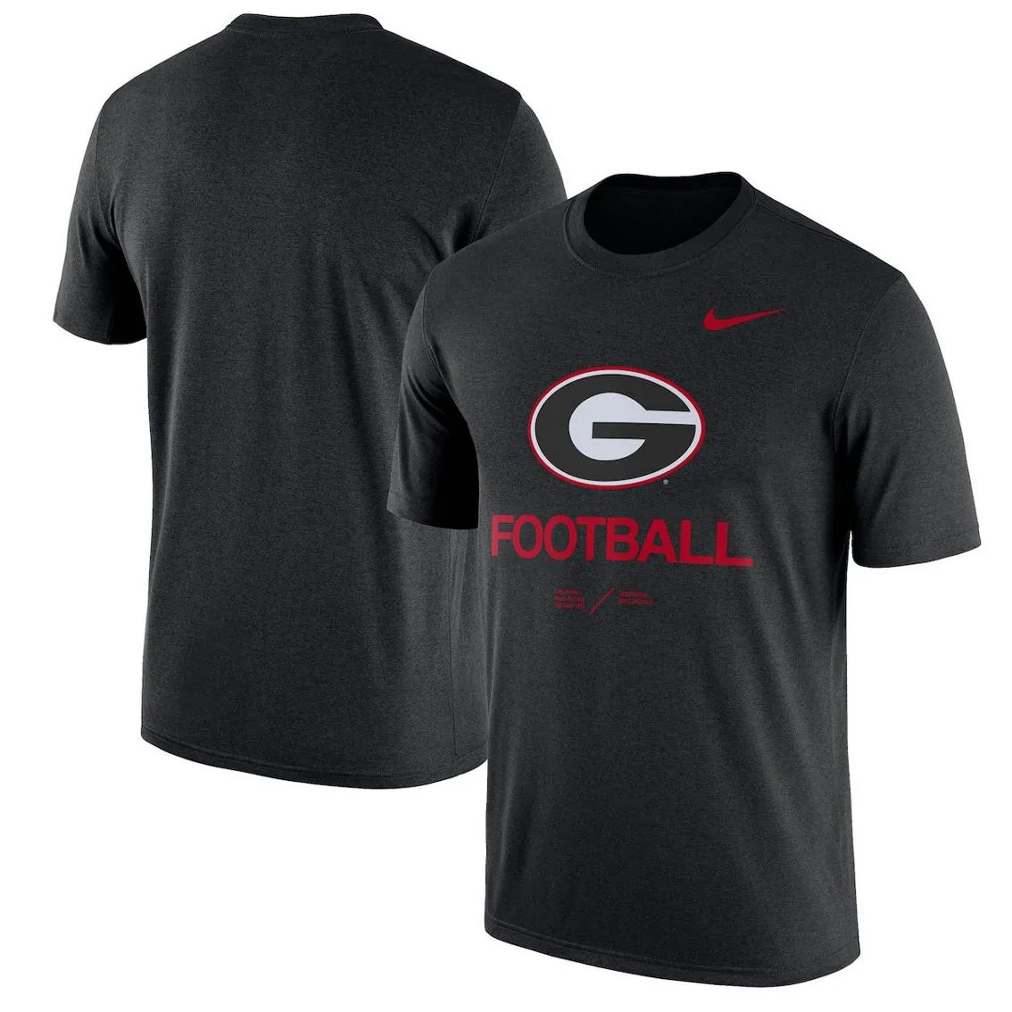 Nike Men's Heathered Black Georgia Bulldogs Team Football Legend T-Shirt 1 Nike Men's Heathered Black Georgia Bulldogs Team Football Legend T-Shirt