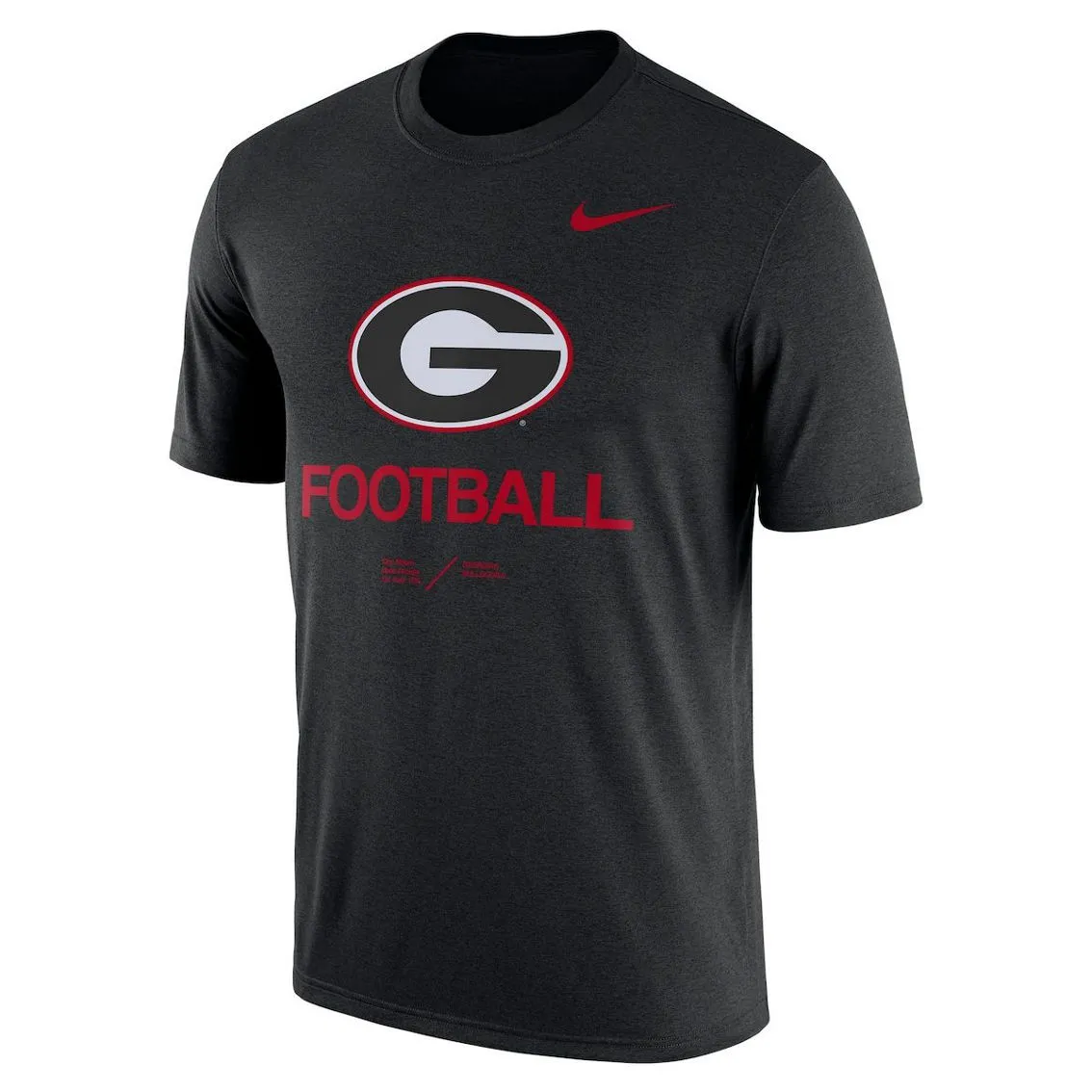 Nike Men's Heathered Black Georgia Bulldogs Team Football Legend T-Shirt 3 Nike Men's Heathered Black Georgia Bulldogs Team Football Legend T-Shirt - Image 3