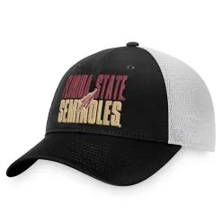 Men's Top Of The World Black/White Florida State Seminoles Stockpile Trucker Snapback Hat
