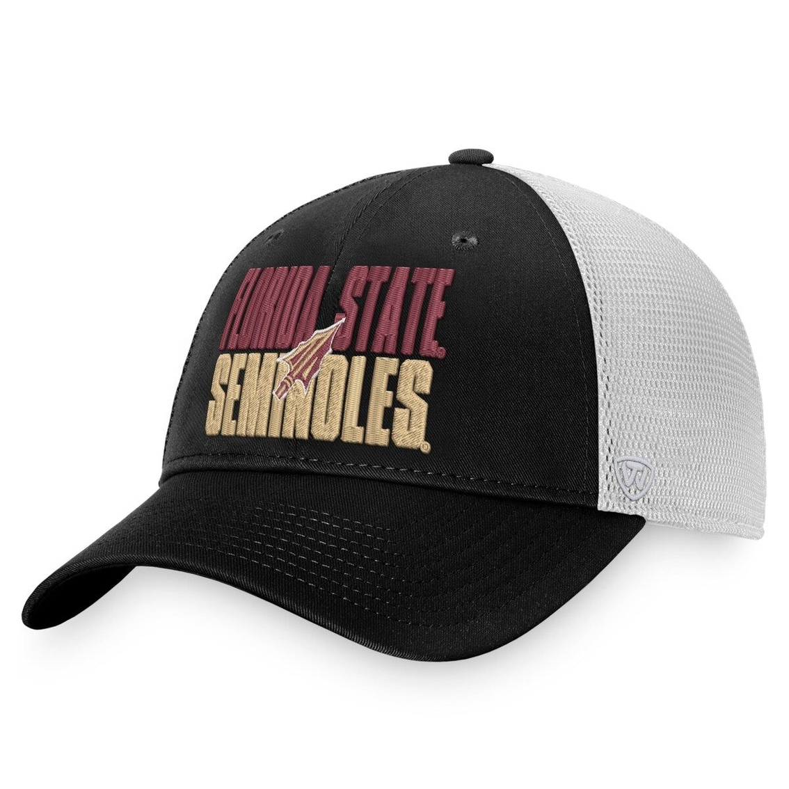 Men's Top Of The World Black/White Florida State Seminoles Stockpile Trucker Snapback Hat 2 Men's Top Of The World Black/White Florida State Seminoles Stockpile Trucker Snapback Hat - Image 2