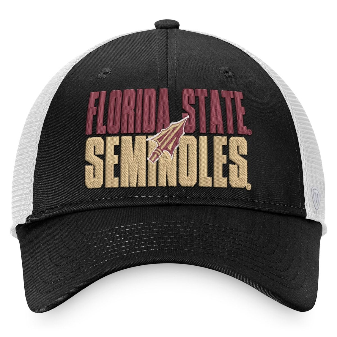 Men's Top Of The World Black/White Florida State Seminoles Stockpile Trucker Snapback Hat 3 Men's Top Of The World Black/White Florida State Seminoles Stockpile Trucker Snapback Hat - Image 3