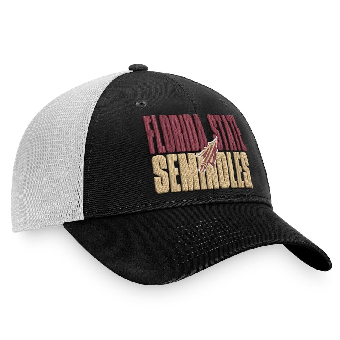Men's Top Of The World Black/White Florida State Seminoles Stockpile Trucker Snapback Hat 4 Men's Top Of The World Black/White Florida State Seminoles Stockpile Trucker Snapback Hat - Image 4