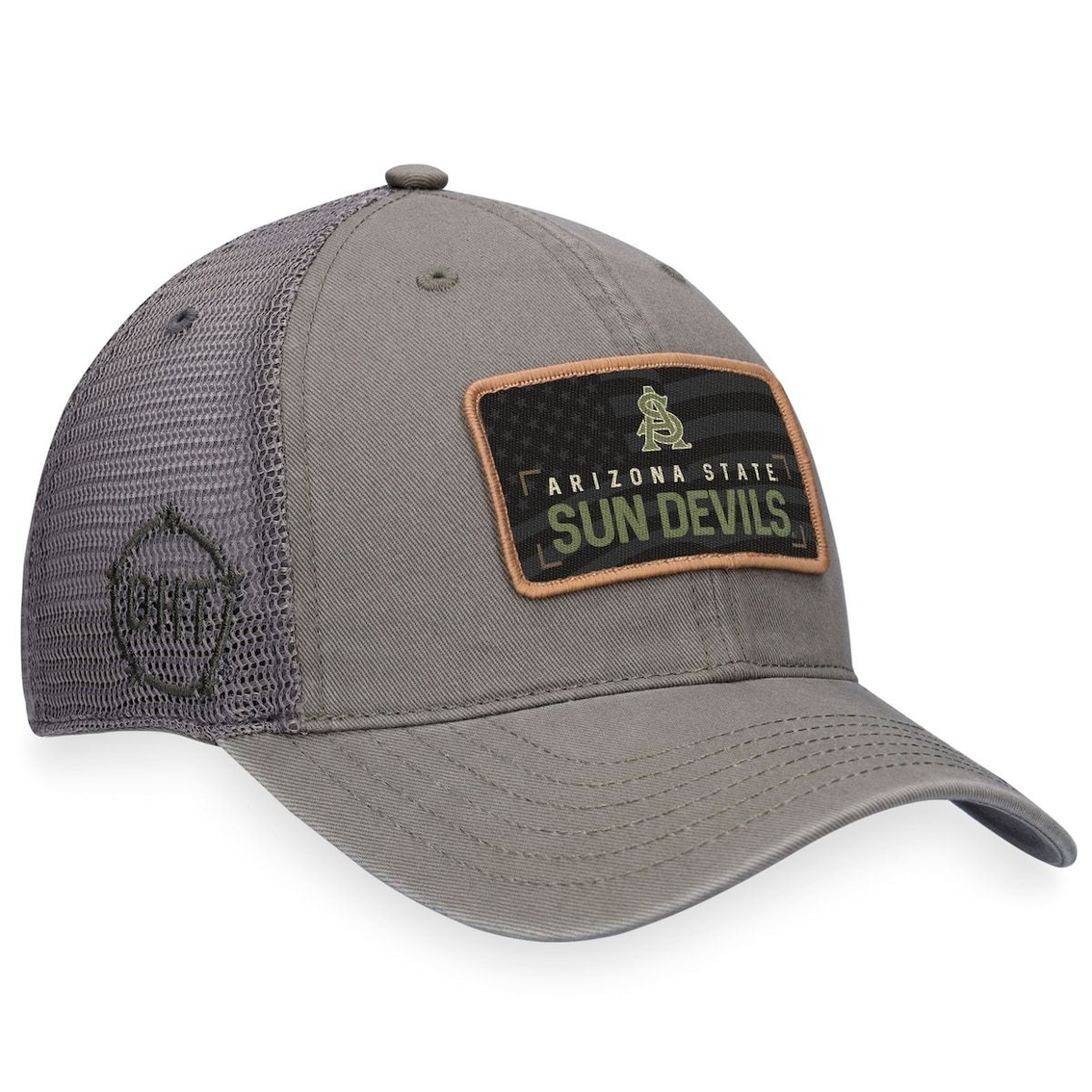 Top Of The World Men's Olive/Gray Arizona State Sun Devils OHT Military Appreciation Joe Trucker Adjustable Hat 1 Top Of The World Men's Olive/Gray Arizona State Sun Devils OHT Military Appreciation Joe Trucker Adjustable Hat