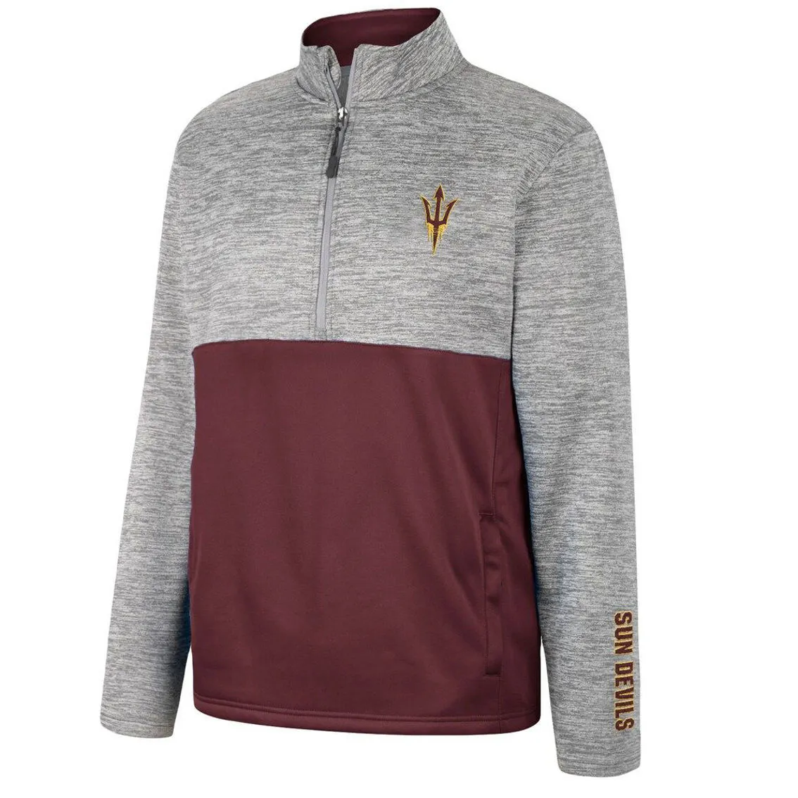 Men's Colosseum Gray Arizona State Sun Devils John Half-Zip Jacket 3 Men's Colosseum Gray Arizona State Sun Devils John Half-Zip Jacket - Image 3