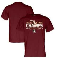 Blue 84 Men's Garnet Florida State Seminoles 2022 State S Football Score T-Shirt