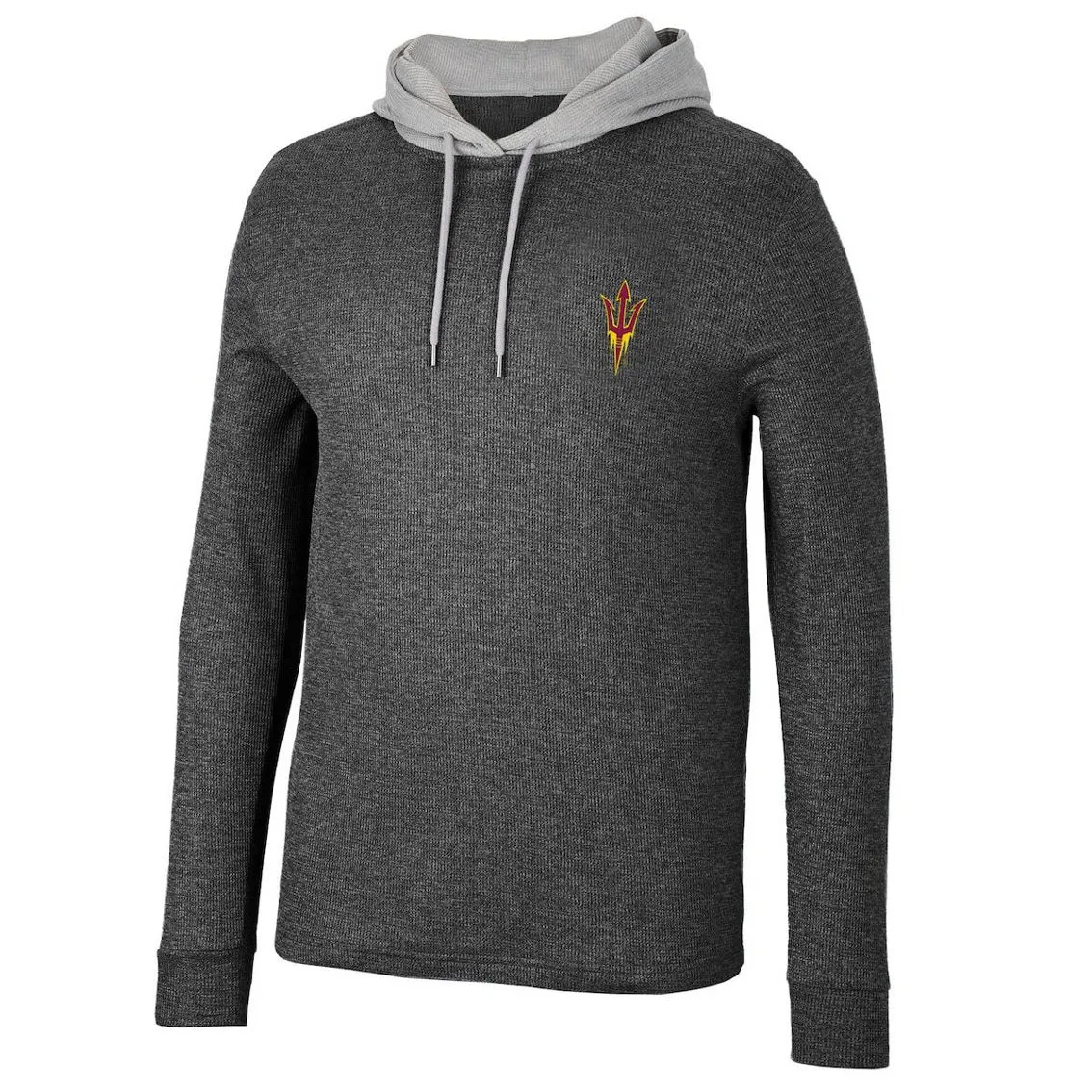 Men's Colosseum Black Arizona State Sun Devils Ballot Waffle-Knit Thermal Long Sleeve Hoodie T-Shirt 3 Men's Colosseum Black Arizona State Sun Devils Ballot Waffle-Knit Thermal Long Sleeve Hoodie T-Shirt - Image 3