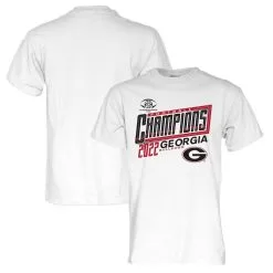 Blue 84 Men's White Georgia Bulldogs 2022 SEC Football Conference S T-Shirt
