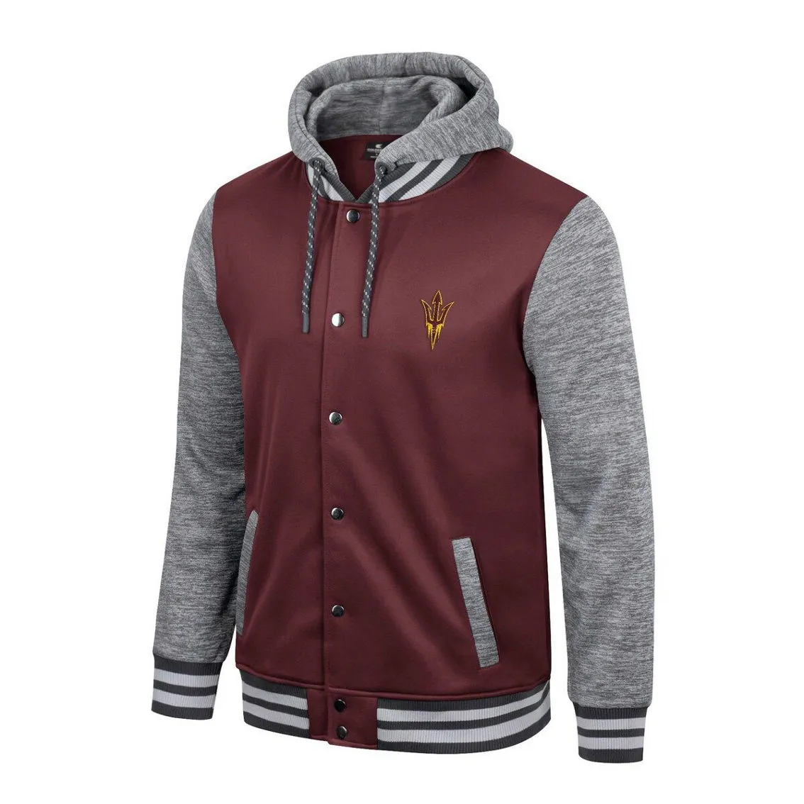 Men's Colosseum Maroon Arizona State Sun Devils Robinson Hoodie Full-Snap Jacket 3 Men's Colosseum Maroon Arizona State Sun Devils Robinson Hoodie Full-Snap Jacket - Image 3