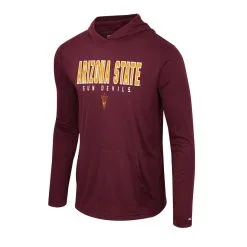 Colosseum Men's Maroon Arizona State Sun Devils Team Color Rival Hoodie Long Sleeve T-Shirt -Arizona State Sun Devils Shop DSCO1156317856 2882 ALT2