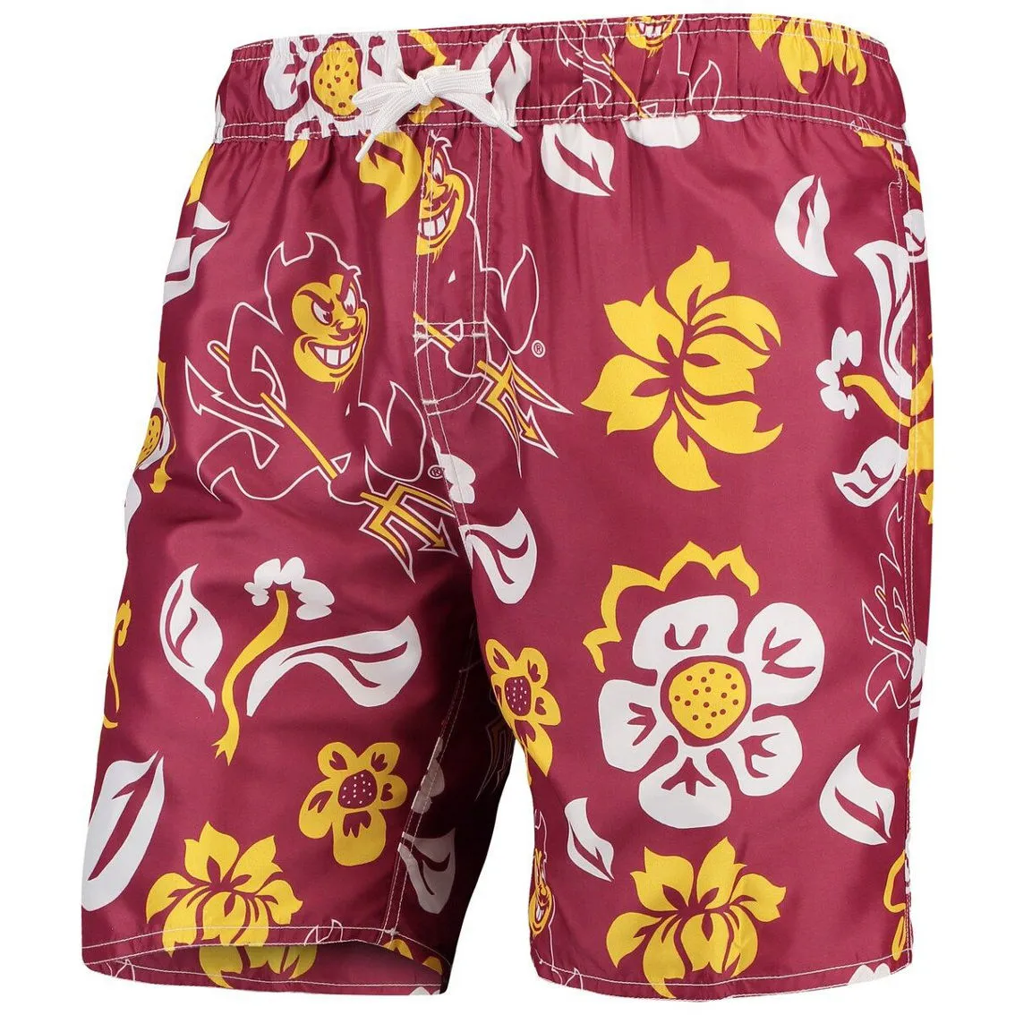 Wes & Willy Men's Maroon Arizona State Sun Devils Floral Volley Swim Trunks 2 Wes & Willy Men's Maroon Arizona State Sun Devils Floral Volley Swim Trunks - Image 2