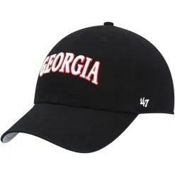 Men's '47 Black Georgia Bulldogs Archie Script Clean Up Adjustable Hat