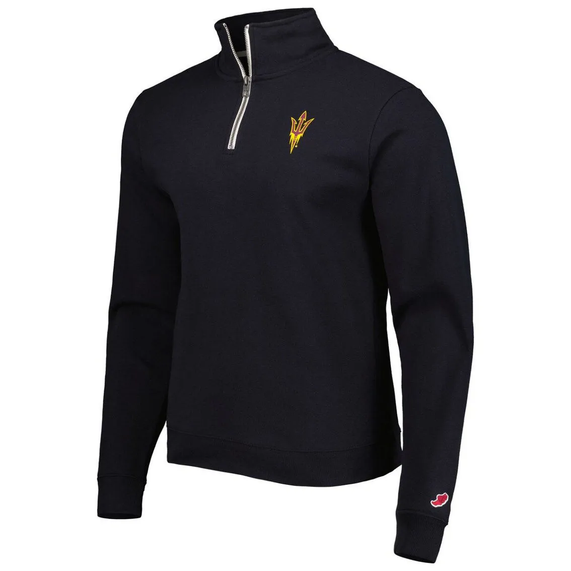 League Collegiate Wear Men's Black Arizona State Sun Devils Stack Essential Fleece Quarter-Zip Sweatshirt 3 League Collegiate Wear Men's Black Arizona State Sun Devils Stack Essential Fleece Quarter-Zip Sweatshirt - Image 3