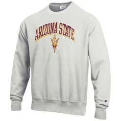 Champion Men's Gray Arizona State Sun Devils Arch Over Logo Reverse Weave Pullover Sweatshirt -Arizona State Sun Devils Shop DSCO1157302752 1927 ALT2