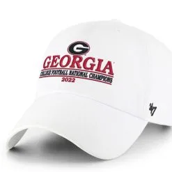 '47 Men's White Georgia Bulldogs College Football Playoff 2022 National S Goal Line Clean Up Adjustable Hat