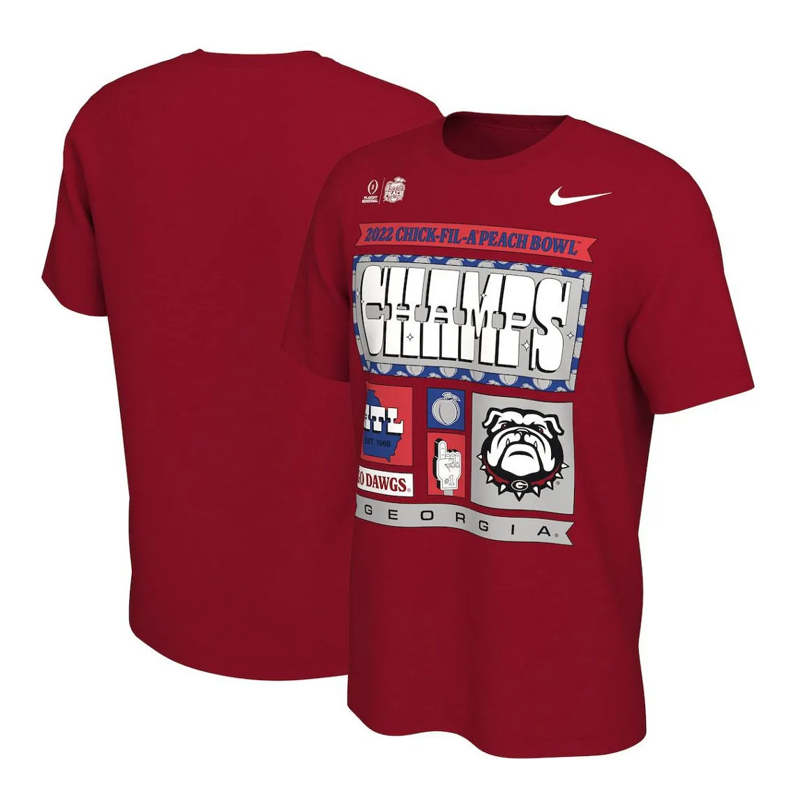 Nike Men's Red Georgia Bulldogs College Football Playoff 2022 Peach Bowl S Locker Room T-Shirt 1 Nike Men's Red Georgia Bulldogs College Football Playoff 2022 Peach Bowl S Locker Room T-Shirt