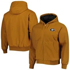 Dunbrooke Men's Tan Georgia Bulldogs Dakota Full-Zip Hoodie