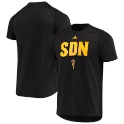 Men's Adidas Black Arizona State Sun Devils Acronym AEROREADY Creator T-Shirt