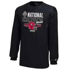 Champion Youth Black Georgia Bulldogs Back-To-Back College Football Playoff National S Again Long Sleeve T-Shirt -Arizona State Sun Devils Shop DSCO1158392146 1007 ALT2
