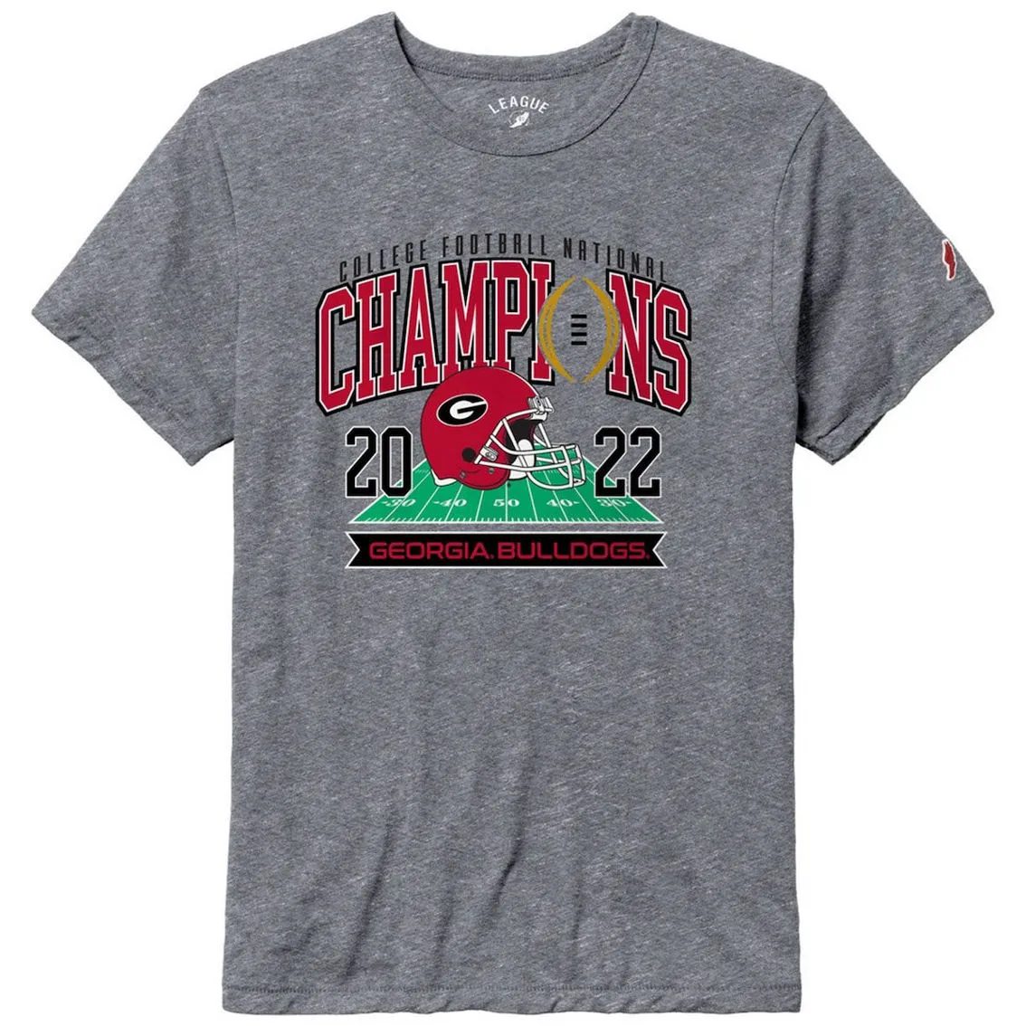 League Collegiate Wear Men's Heather Gray Georgia Bulldogs College Football Playoff 2022 National S Tri-Blend T-Shirt 3 League Collegiate Wear Men's Heather Gray Georgia Bulldogs College Football Playoff 2022 National S Tri-Blend T-Shirt - Image 3