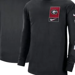 Nike Men's Black Georgia Bulldogs Seasonal Max90 2-Hit Long Sleeve T-Shirt