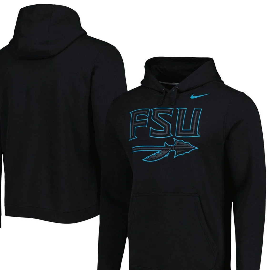Men's Nike Black Florida State Seminoles Color Pop Pullover Hoodie 2 Men's Nike Black Florida State Seminoles Color Pop Pullover Hoodie - Image 2