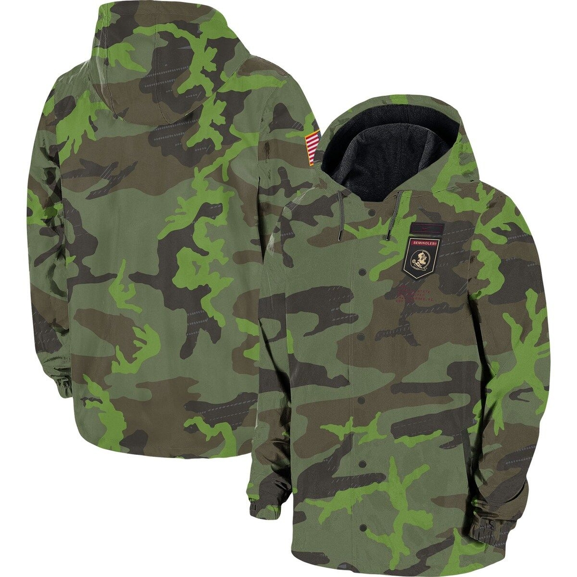 Nike Men's Camo Florida State Seminoles Hoodie Full-Snap Jacket 1 Nike Men's Camo Florida State Seminoles Hoodie Full-Snap Jacket