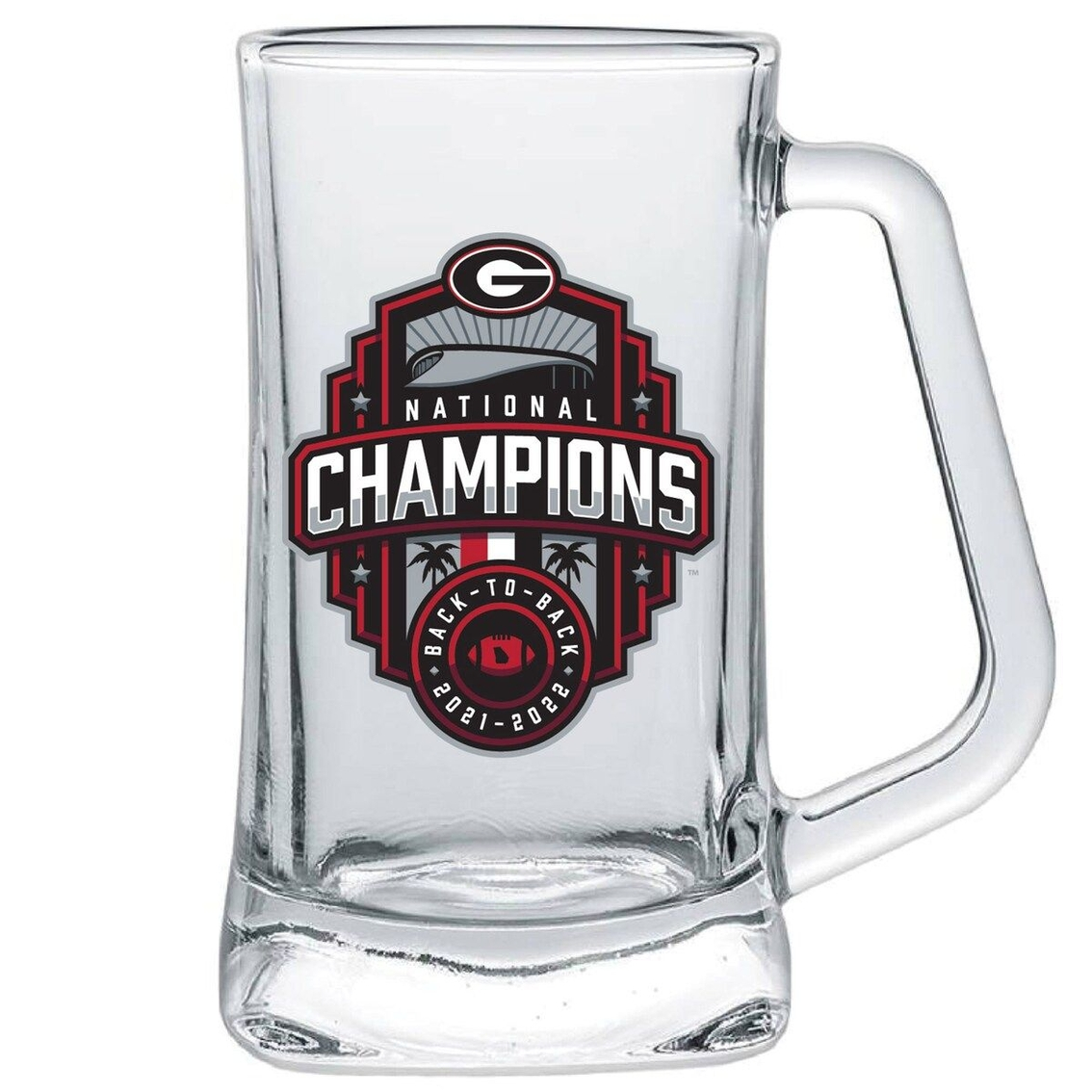 Indigo Falls Georgia Bulldogs College Football Playoff 2022 National S 15oz. Glass Tankard 2 Indigo Falls Georgia Bulldogs College Football Playoff 2022 National S 15oz. Glass Tankard - Image 2