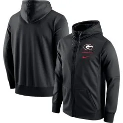 Nike Men's Black Georgia Bulldogs Logo Stack Performance Full-Zip Hoodie