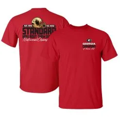 New World Graphics Men's Red Georgia Bulldogs College Football Playoff 2022 National S Gold Standard T-Shirt