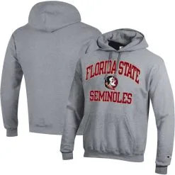 Champion Men's Heather Gray Florida State Seminoles High Motor Pullover Hoodie